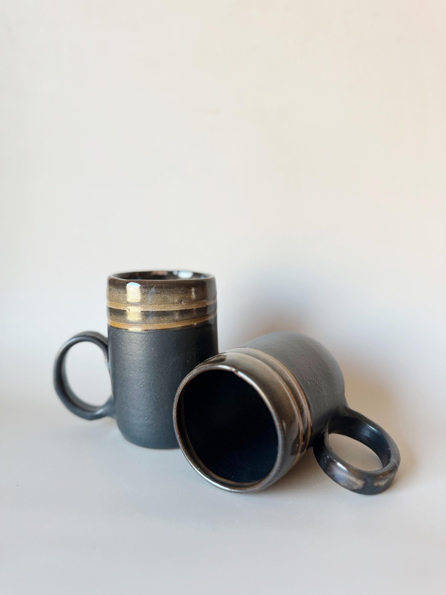 Tall Double Ring Mug - Raven