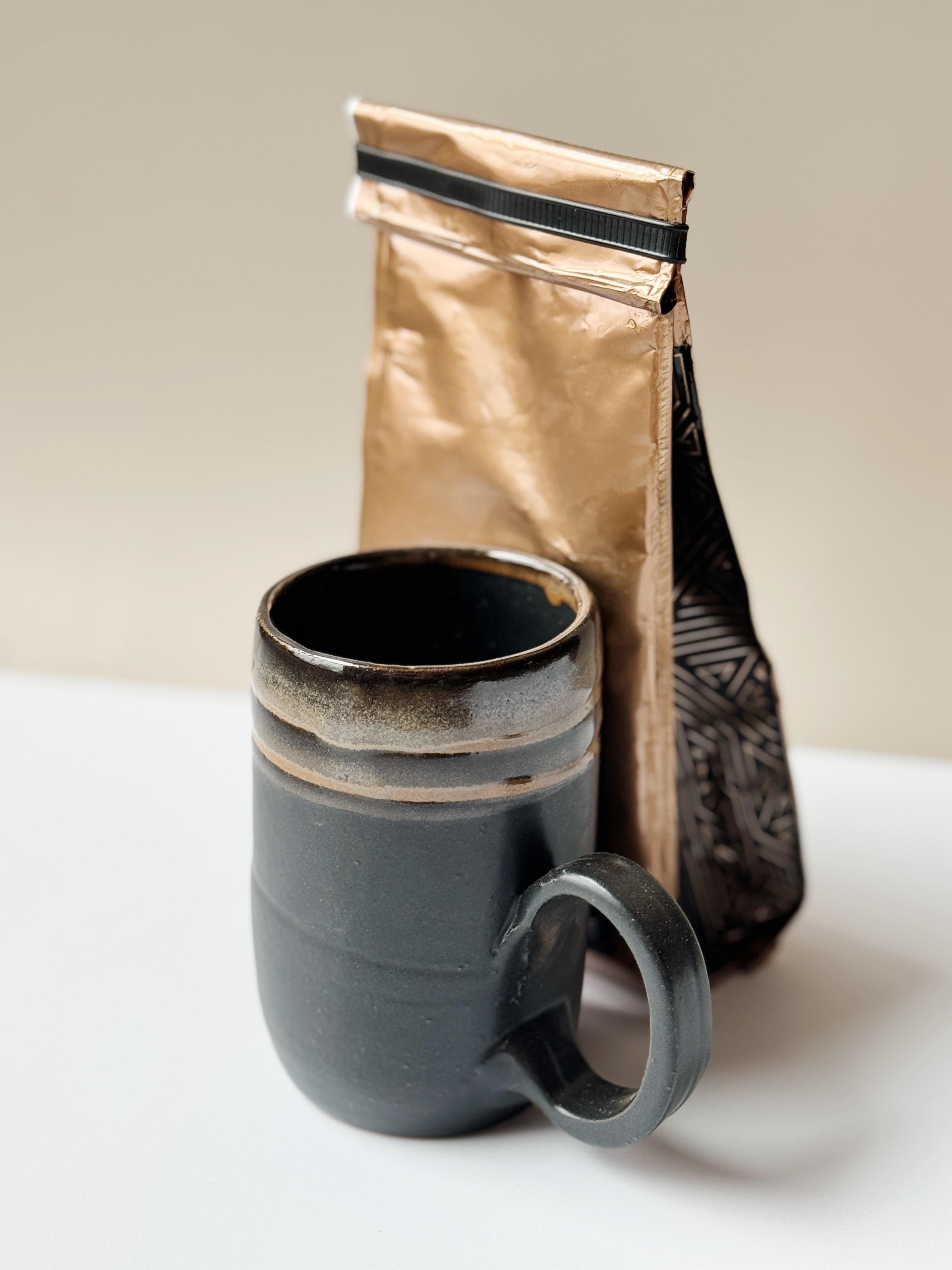 Tall Double Ring Mug - Raven